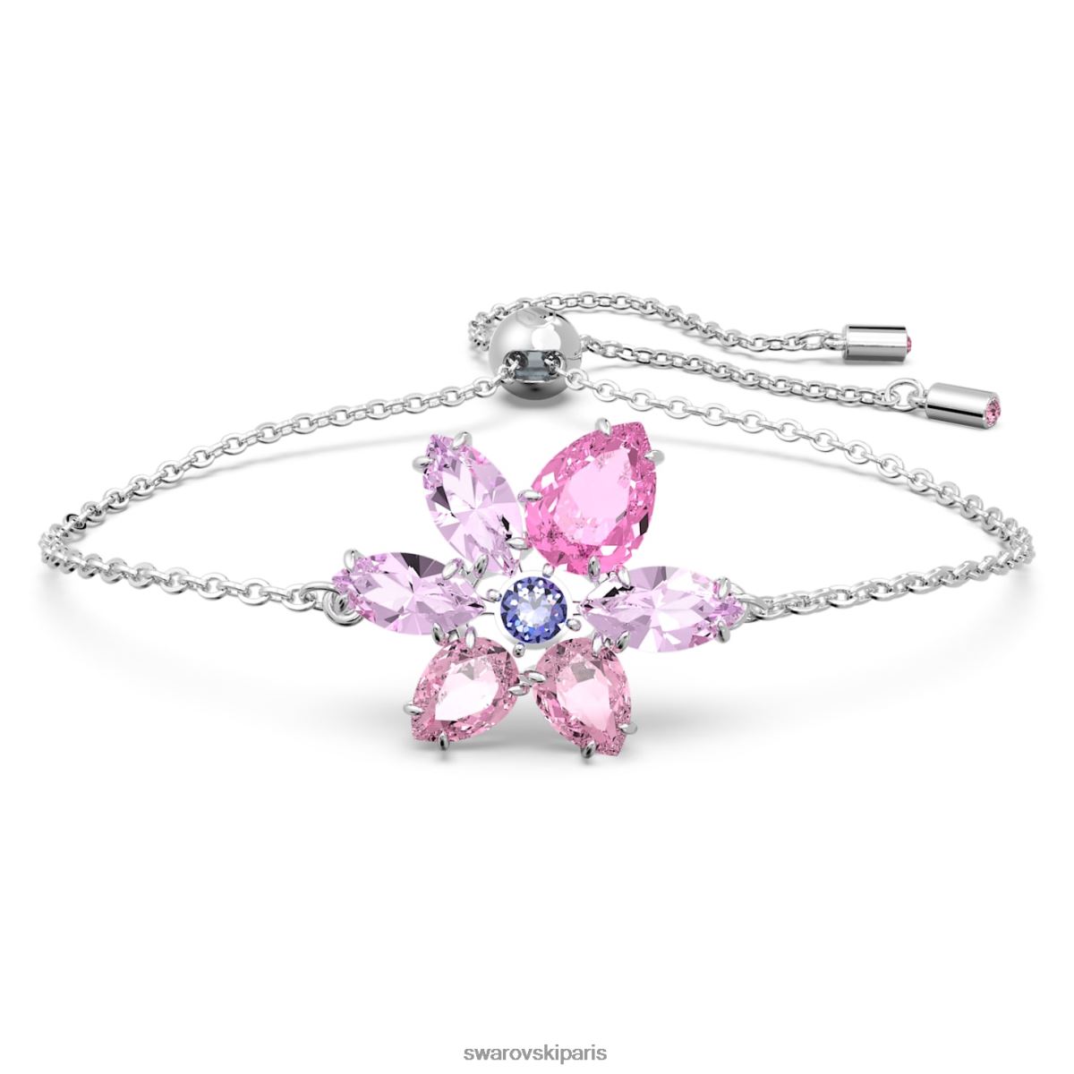 bijoux Swarovski bracelet gemme coupes mixtes, fleur, rose, rhodié RZD0XJ417