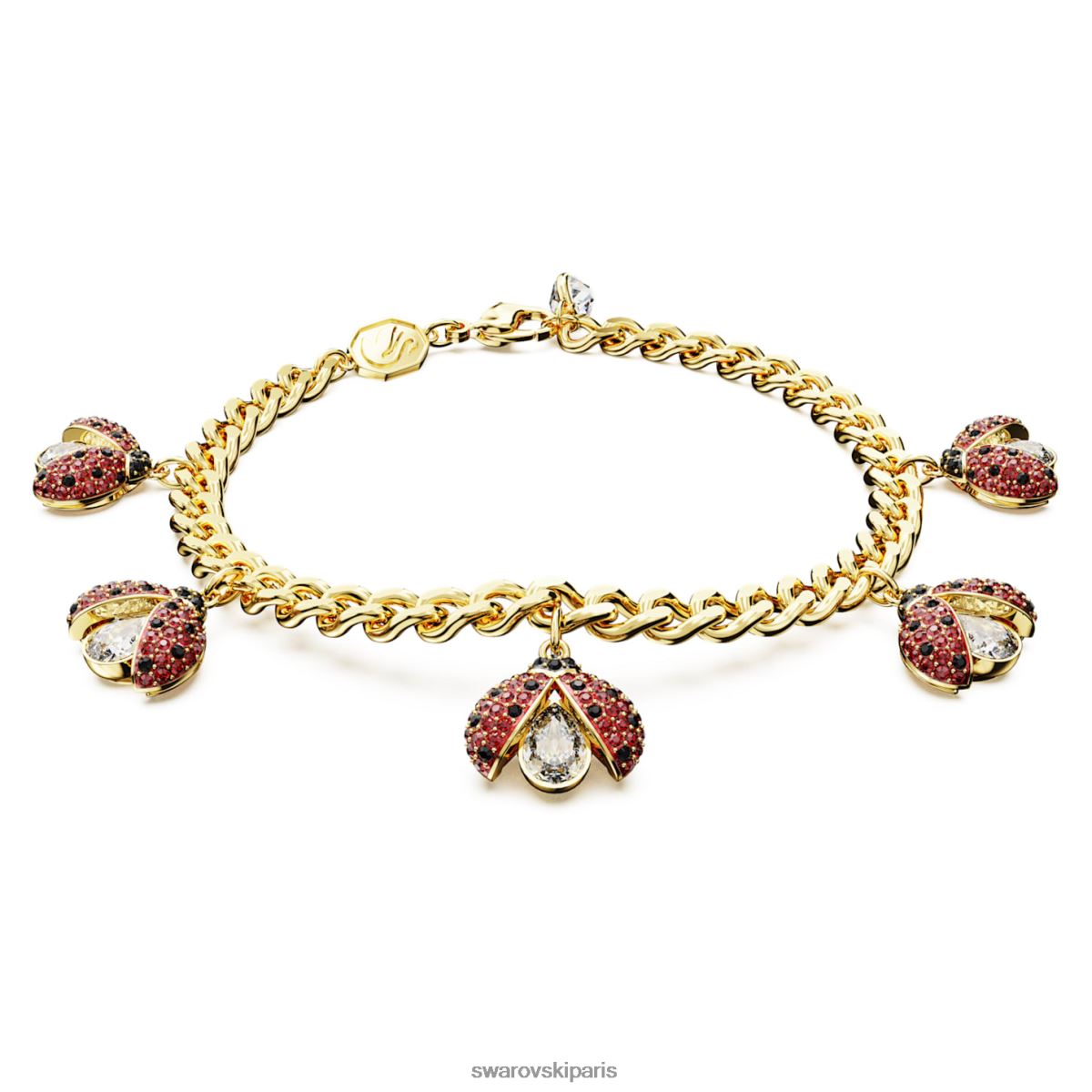 bijoux Swarovski bracelet idyllique coccinelle, rouge, métal doré RZD0XJ459