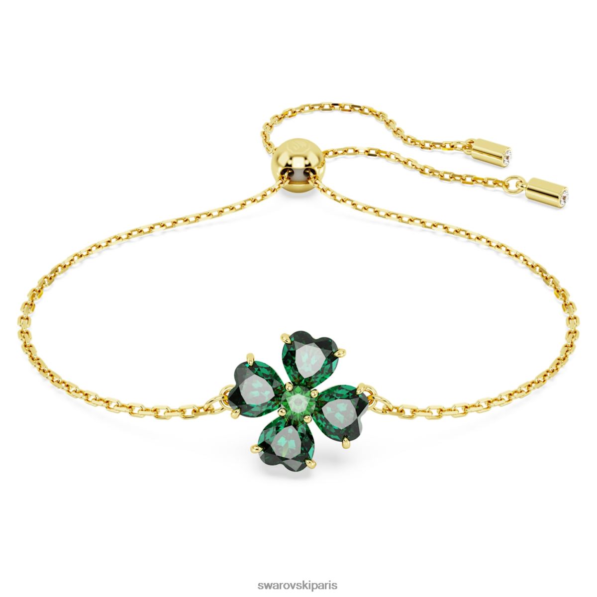 bijoux Swarovski bracelet idyllique coupes mixtes, trèfle, vert, métal doré RZD0XJ458