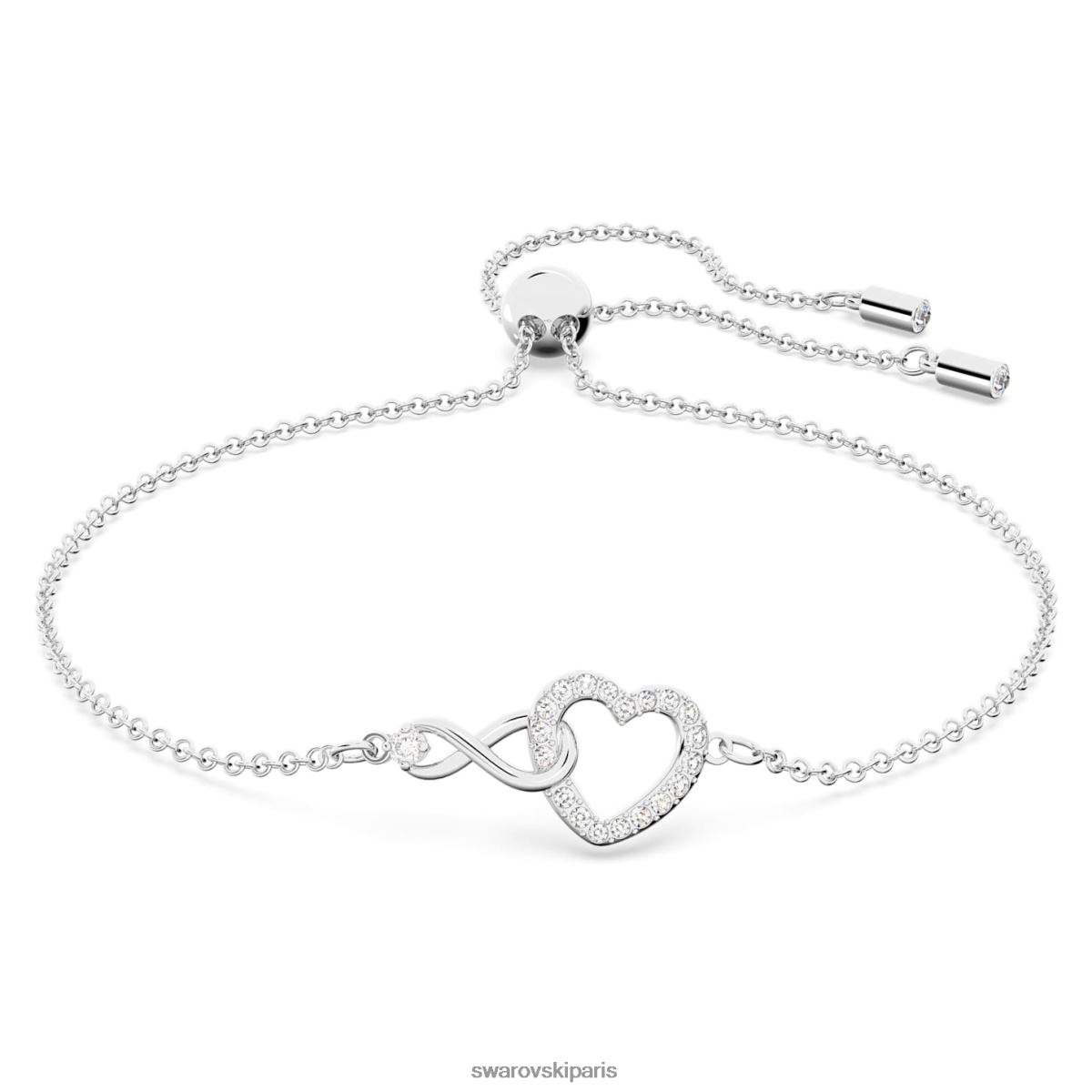 bijoux Swarovski bracelet infini infini et coeur, blanc, rhodié RZD0XJ435