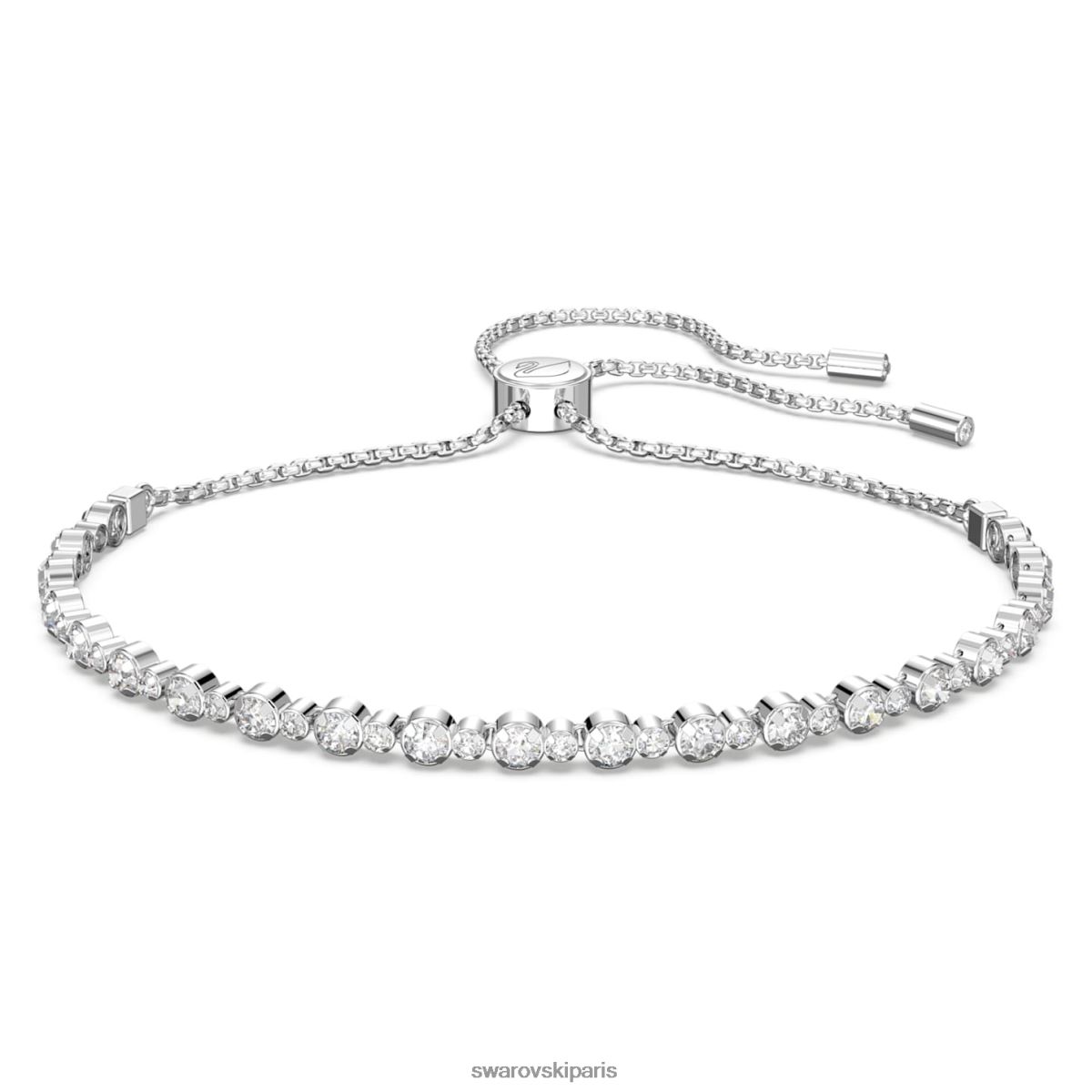 bijoux Swarovski bracelet subtile trilogie taille ronde, blanc, rhodié RZD0XJ419