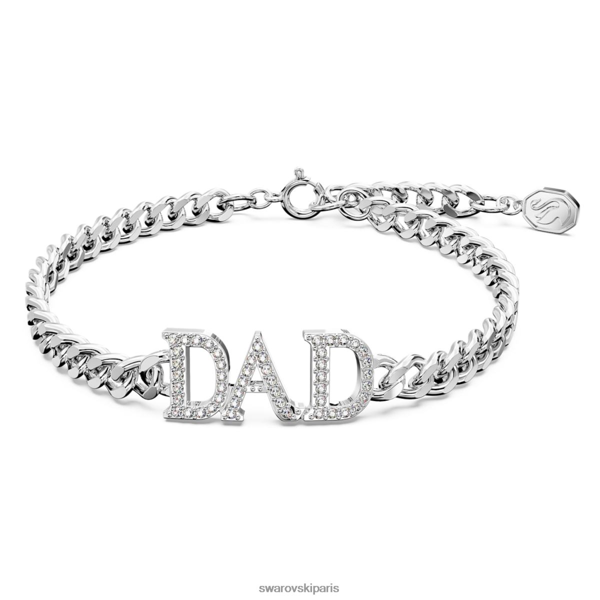 bijoux Swarovski fête des pères - bracelet papa blanc, rhodié RZD0XJ470