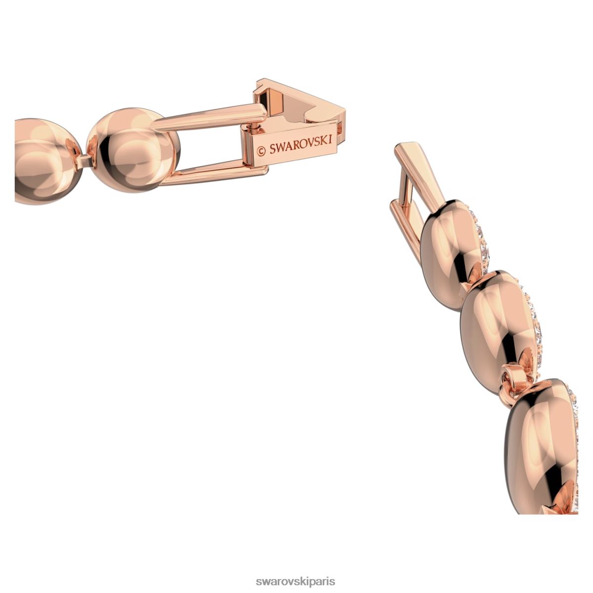 bijoux Swarovski bracelet angélique taille ronde, pavé, blanc, plaqué ton or rose RZD0XJ551