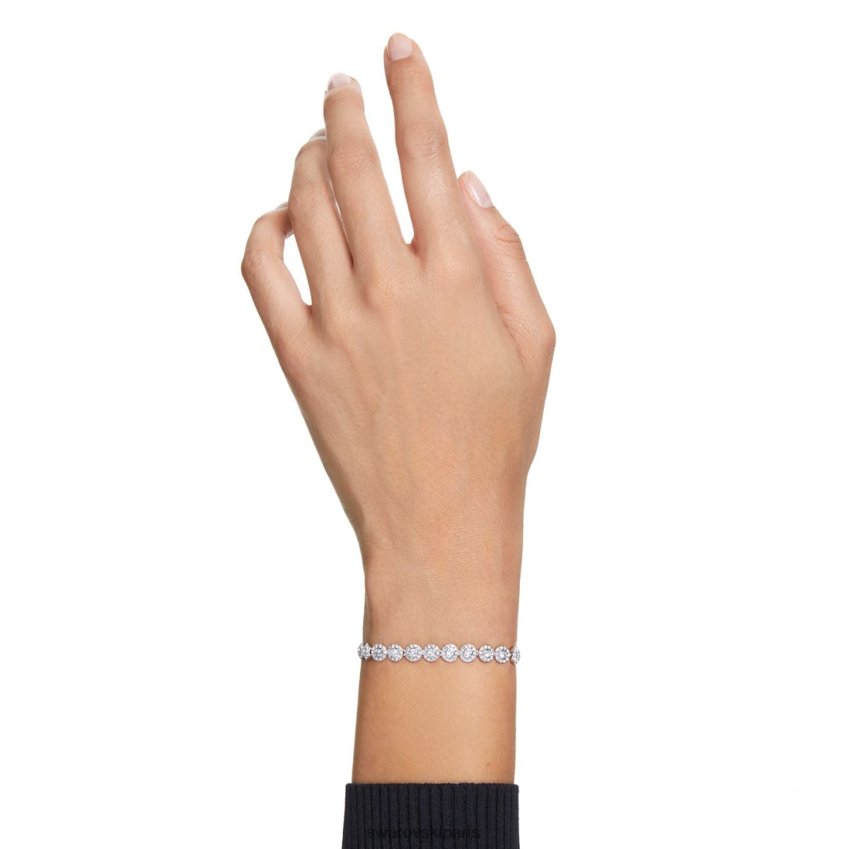 bijoux Swarovski bracelet angélique taille ronde, pavé, blanc, rhodié RZD0XJ546