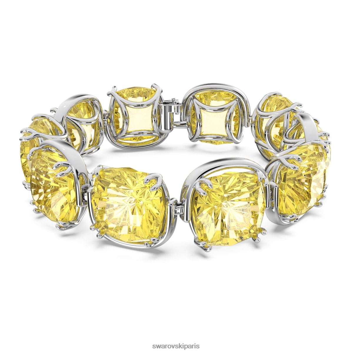 bijoux Swarovski bracelet harmonie taille coussin, jaune, rhodié RZD0XJ584