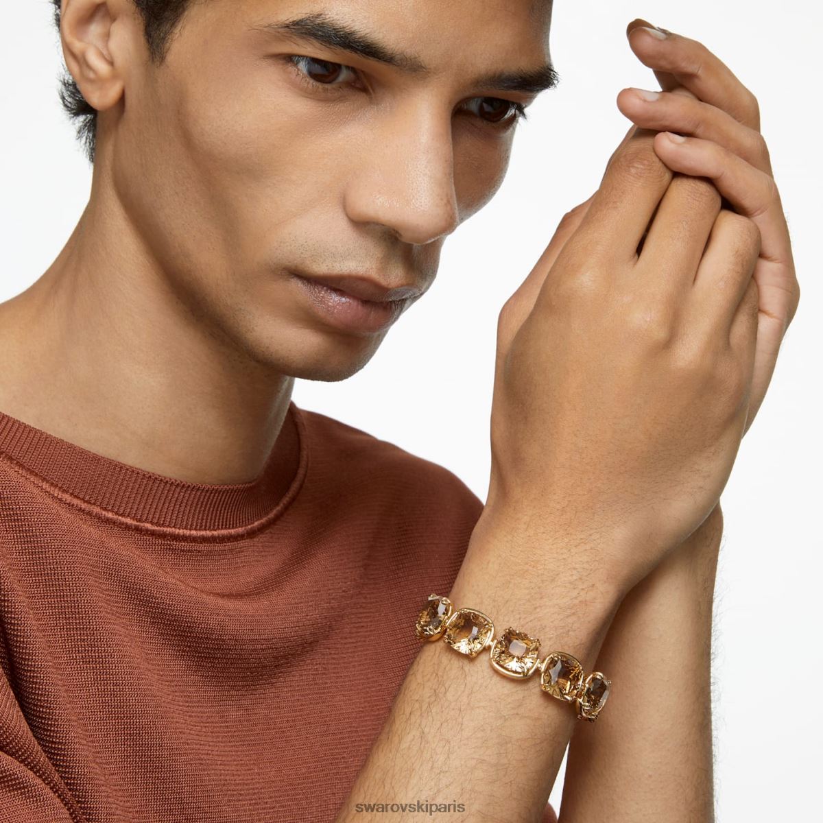 bijoux Swarovski bracelet harmonie taille coussin, ton doré, plaqué ton or RZD0XJ560