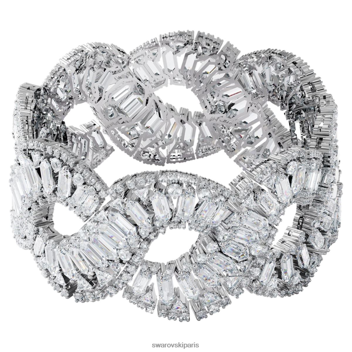 bijoux Swarovski bracelet hyperbole coupes mixtes, vague, blanc, rhodié RZD0XJ583