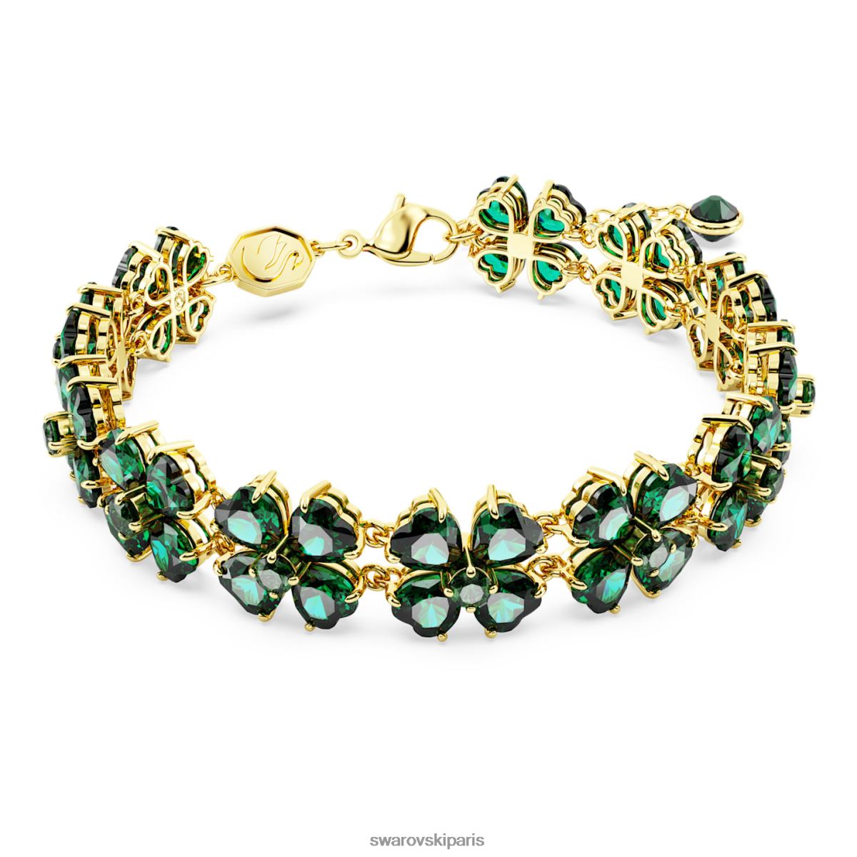 bijoux Swarovski bracelet idyllique coupes mixtes, trèfles multiples, vert, métal doré RZD0XJ579