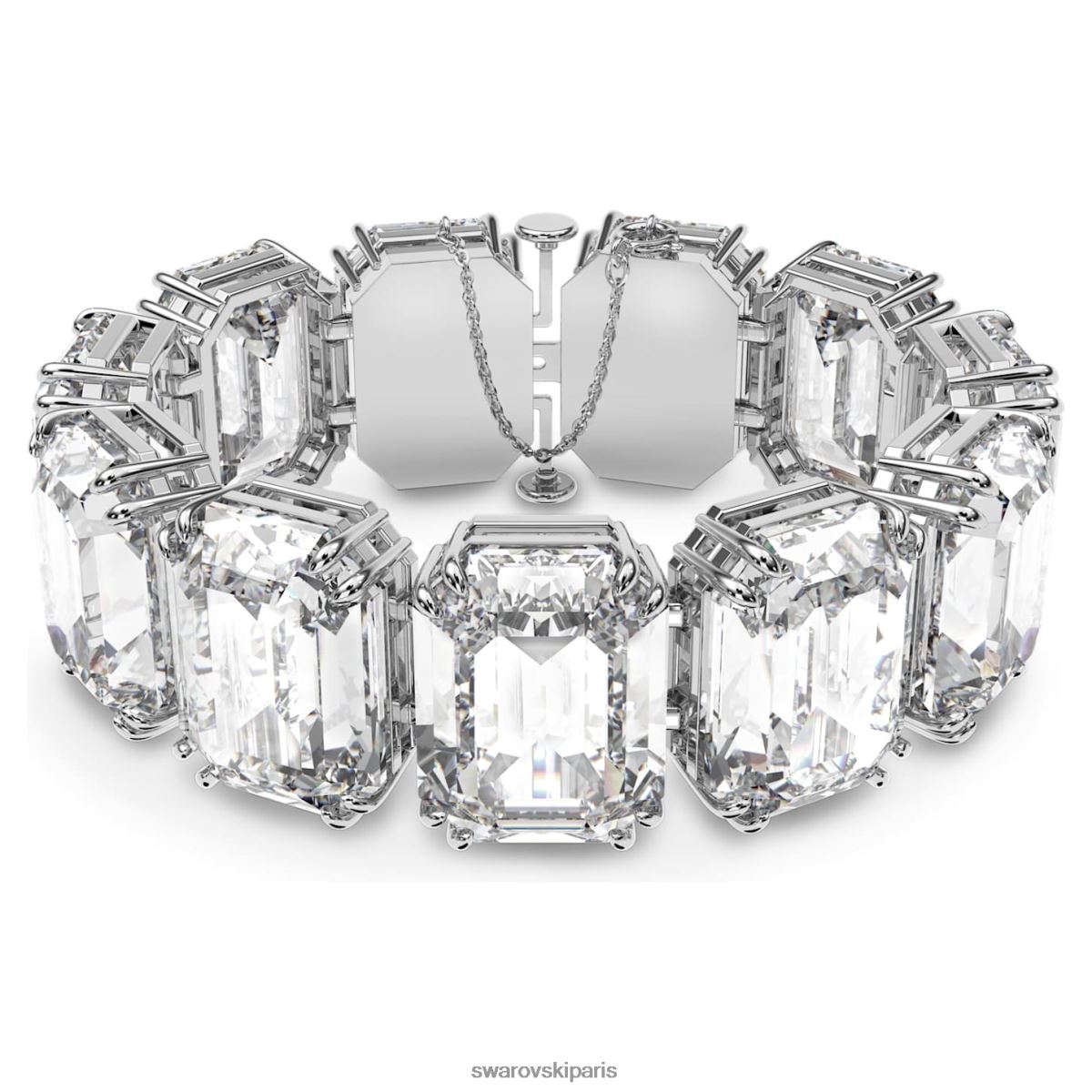 bijoux Swarovski bracelet millénaire cristaux surdimensionnés, taille octogonale, blancs, plaqués rhodium RZD0XJ557