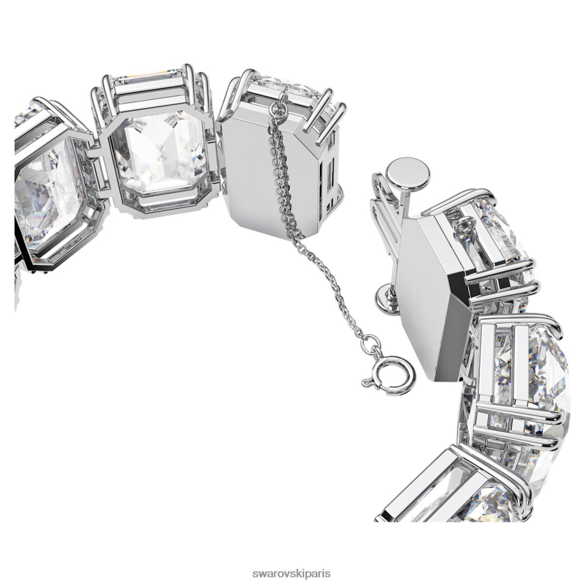 bijoux Swarovski bracelet millénaire cristaux surdimensionnés, taille octogonale, blancs, plaqués rhodium RZD0XJ557