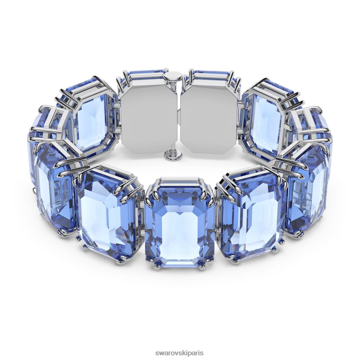 bijoux Swarovski bracelet millénaire cristaux surdimensionnés, taille octogonale, bleus, plaqués rhodium RZD0XJ564