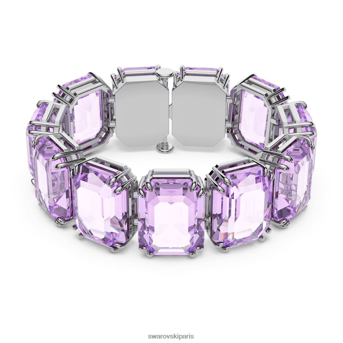 bijoux Swarovski bracelet millénaire cristaux surdimensionnés, taille octogonale, violet, plaqué rhodium RZD0XJ563