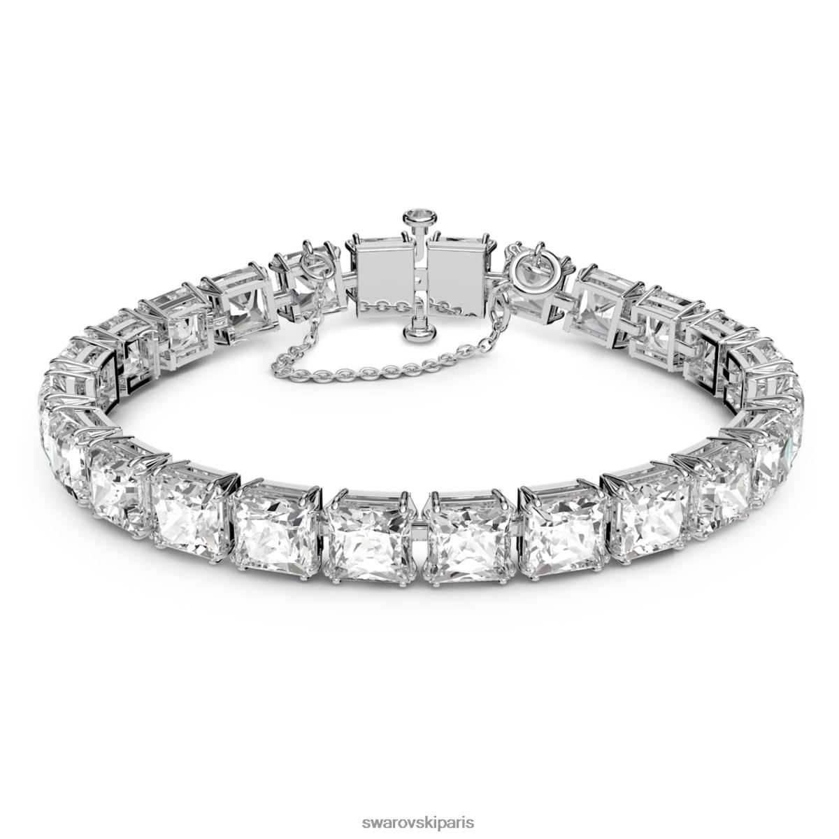 bijoux Swarovski bracelet millénaire taille carrée, blanc, rhodié RZD0XJ555