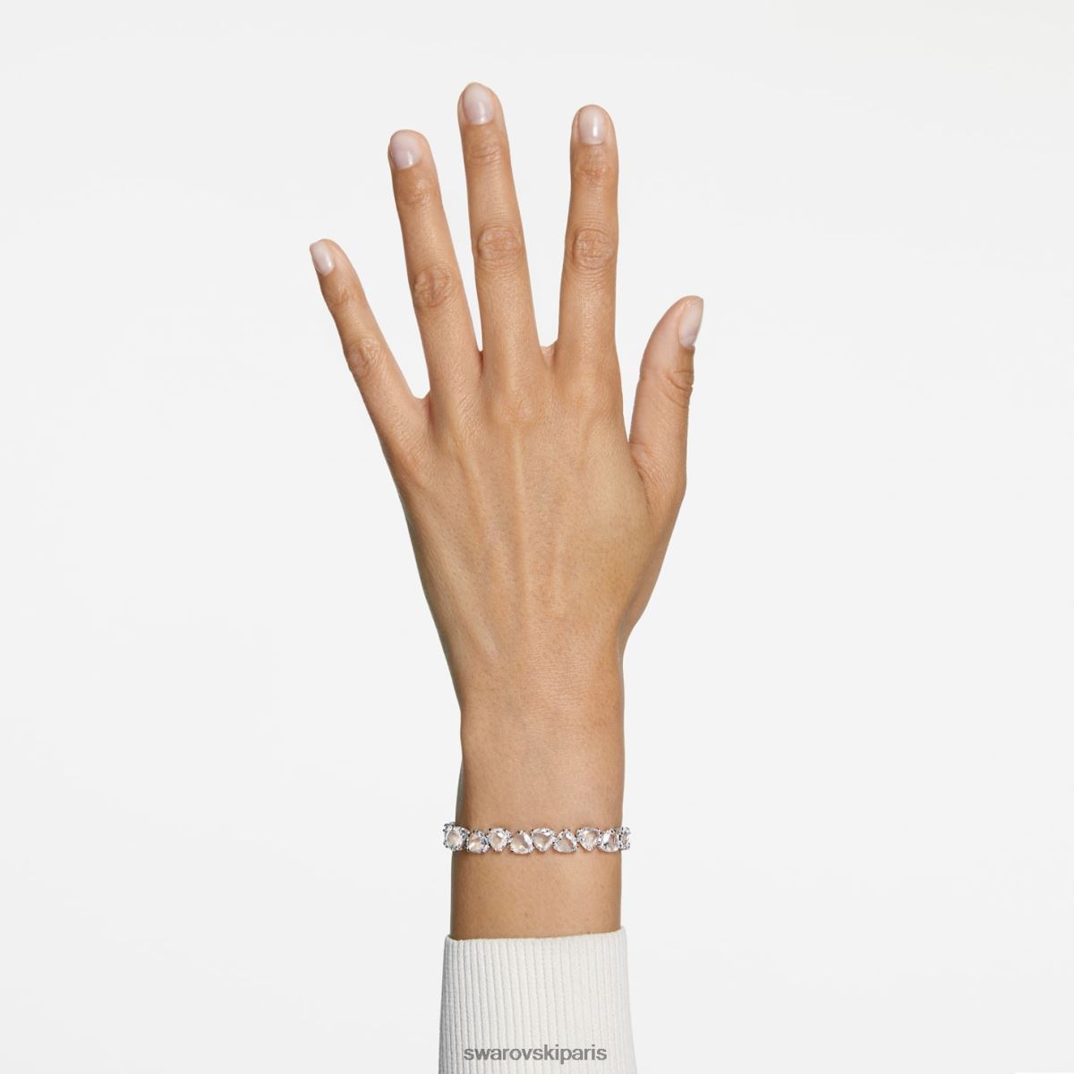 bijoux Swarovski bracelet millénaire taille trilliant, blanc, rhodié RZD0XJ571