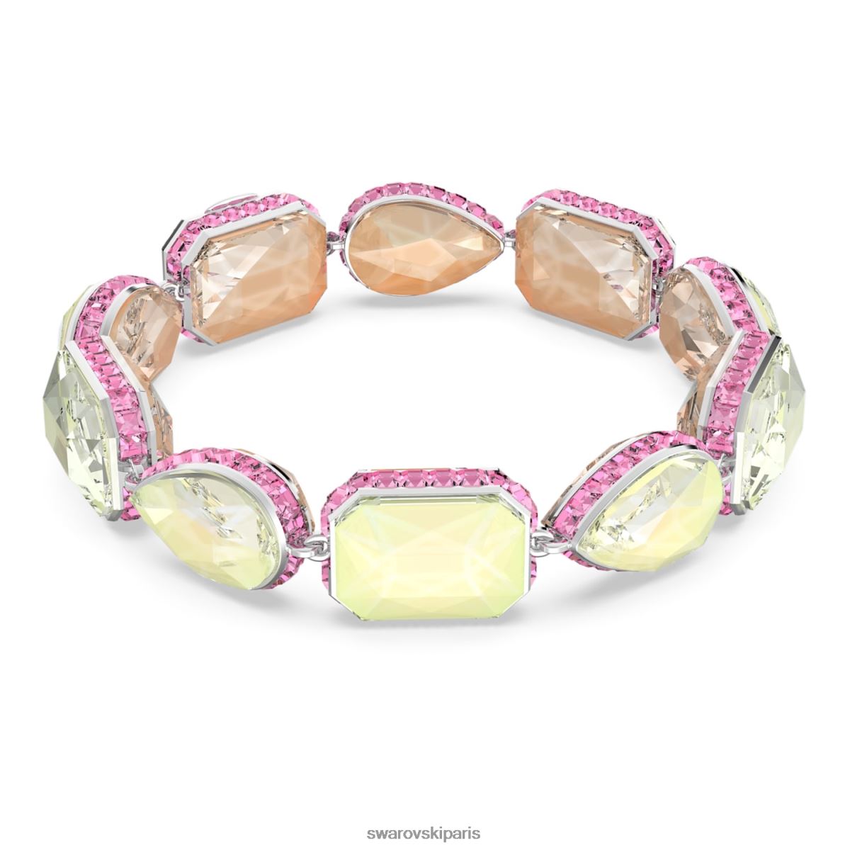 bijoux Swarovski bracelet orbitale fermeture magnétique, coupes mixtes, multicolore, plaqué rhodium RZD0XJ582