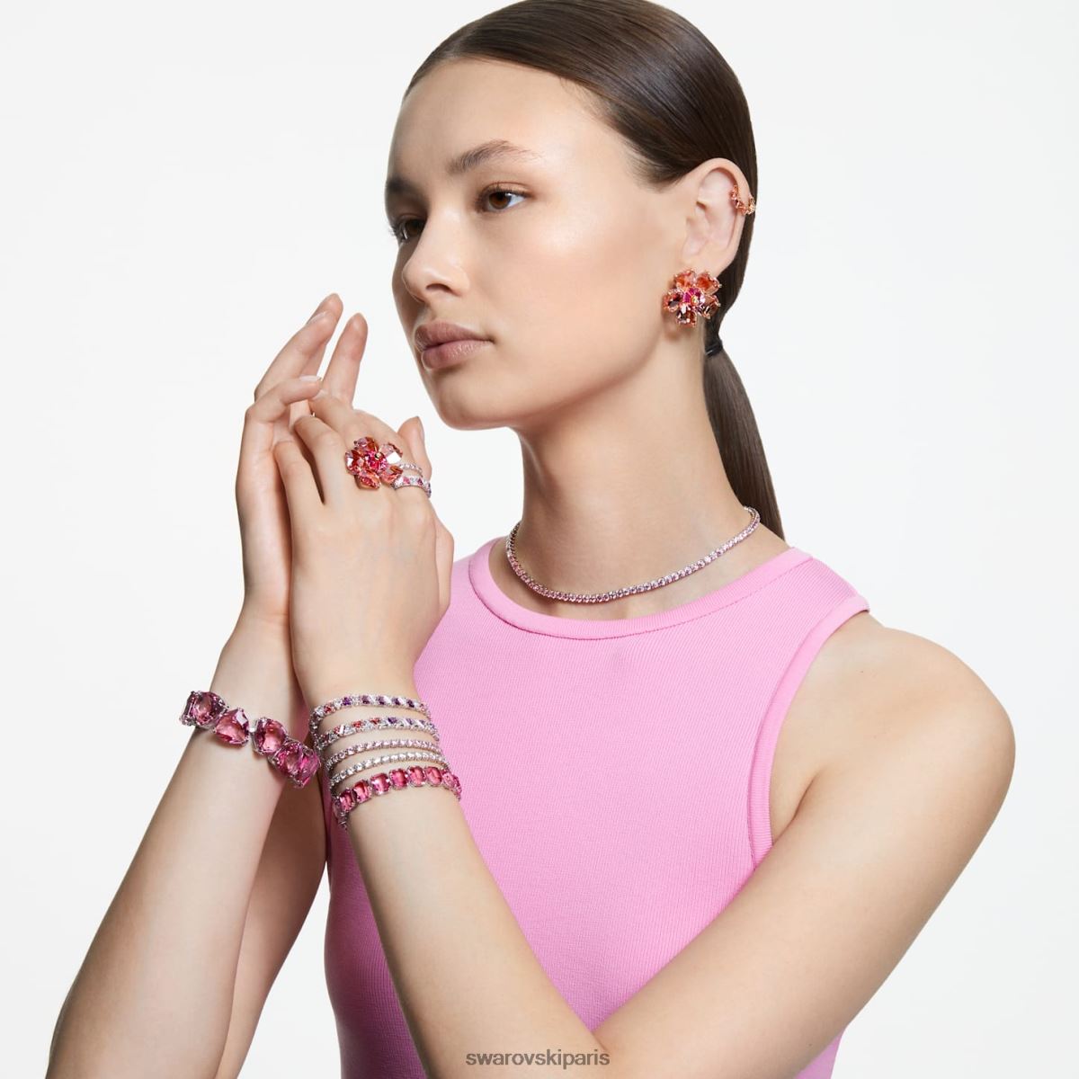 bijoux Swarovski bracelet ortyx coupe triangle, rose, rhodié RZD0XJ559