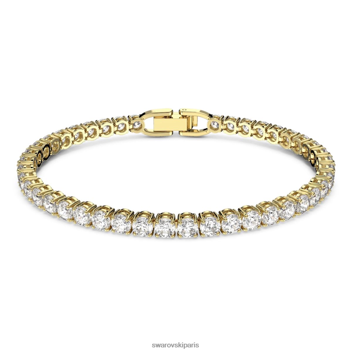 bijoux Swarovski bracelet tennis de luxe coupe ronde, blanc, métal doré RZD0XJ585