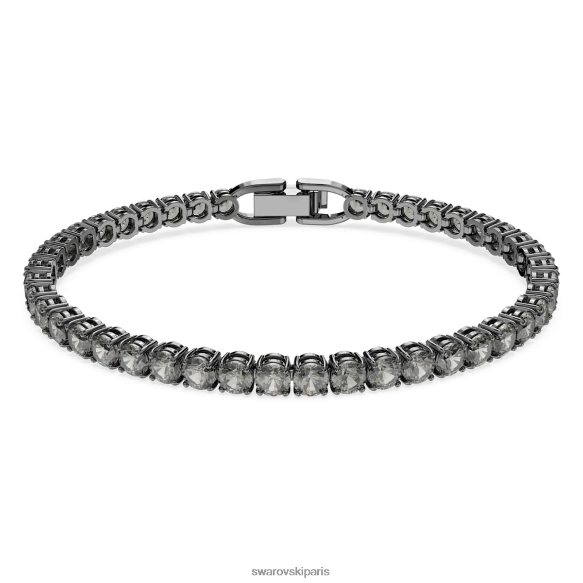 bijoux Swarovski bracelet tennis de luxe coupe ronde, gris, plaqué ruthénium RZD0XJ550