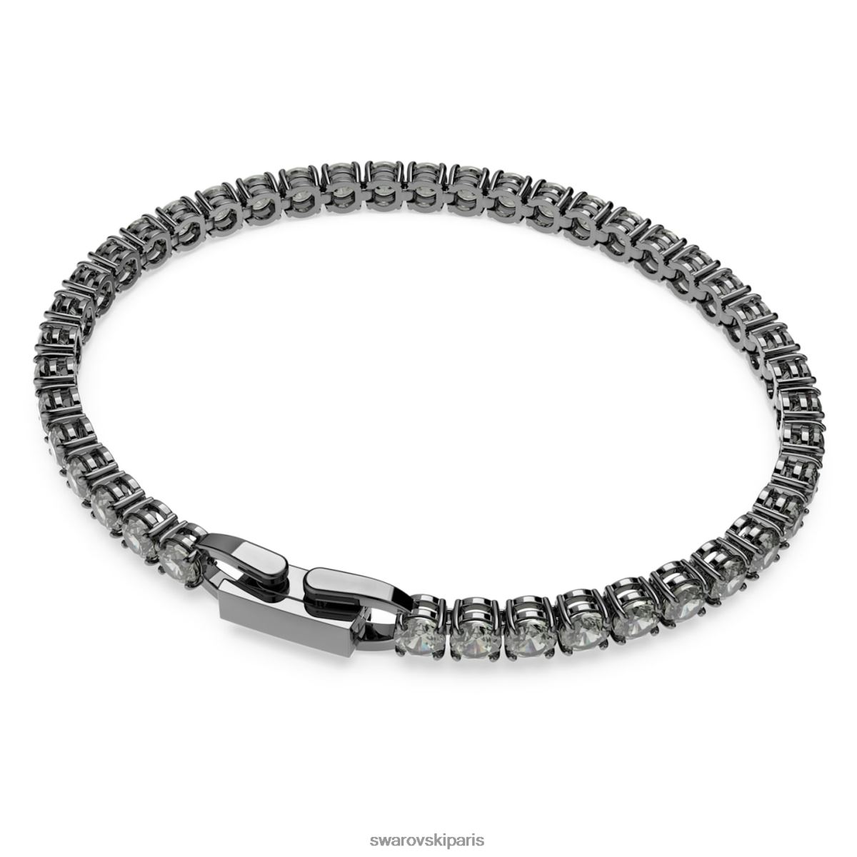 bijoux Swarovski bracelet tennis de luxe coupe ronde, gris, plaqué ruthénium RZD0XJ550