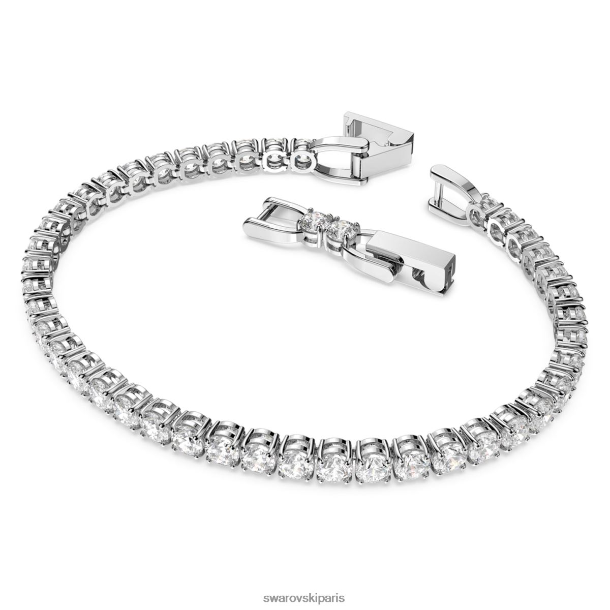 bijoux Swarovski bracelet tennis de luxe taille ronde, blanc, rhodié RZD0XJ556