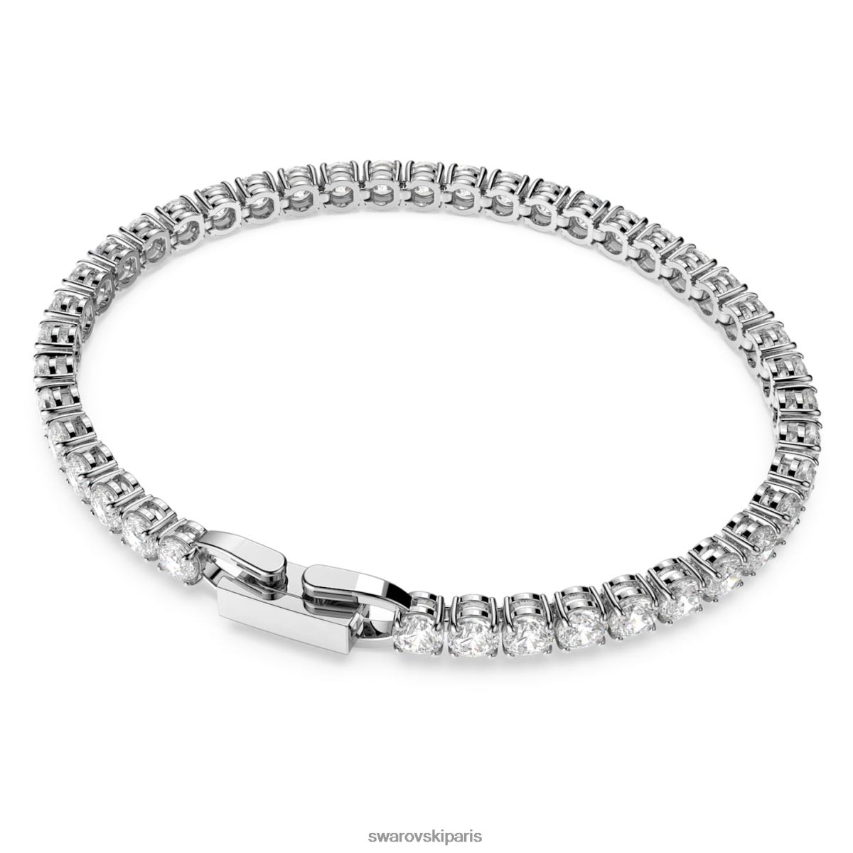 bijoux Swarovski bracelet tennis de luxe taille ronde, blanc, rhodié RZD0XJ556