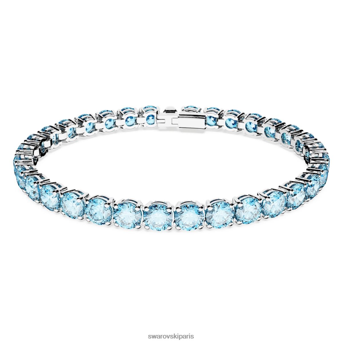 bijoux Swarovski bracelet tennis matriciel coupe ronde, bleu, rhodié RZD0XJ543