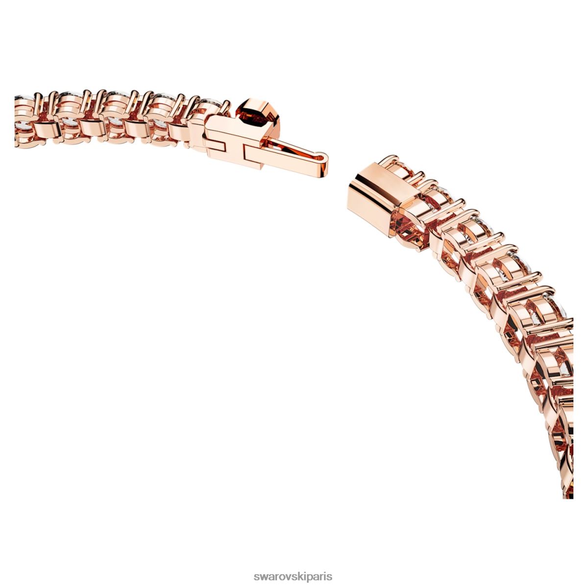 bijoux Swarovski bracelet tennis matriciel taille ronde, blanc, plaqué ton or rose RZD0XJ552