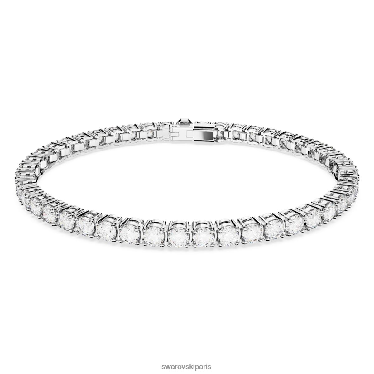 bijoux Swarovski bracelet tennis matriciel taille ronde, blanc, rhodié RZD0XJ545