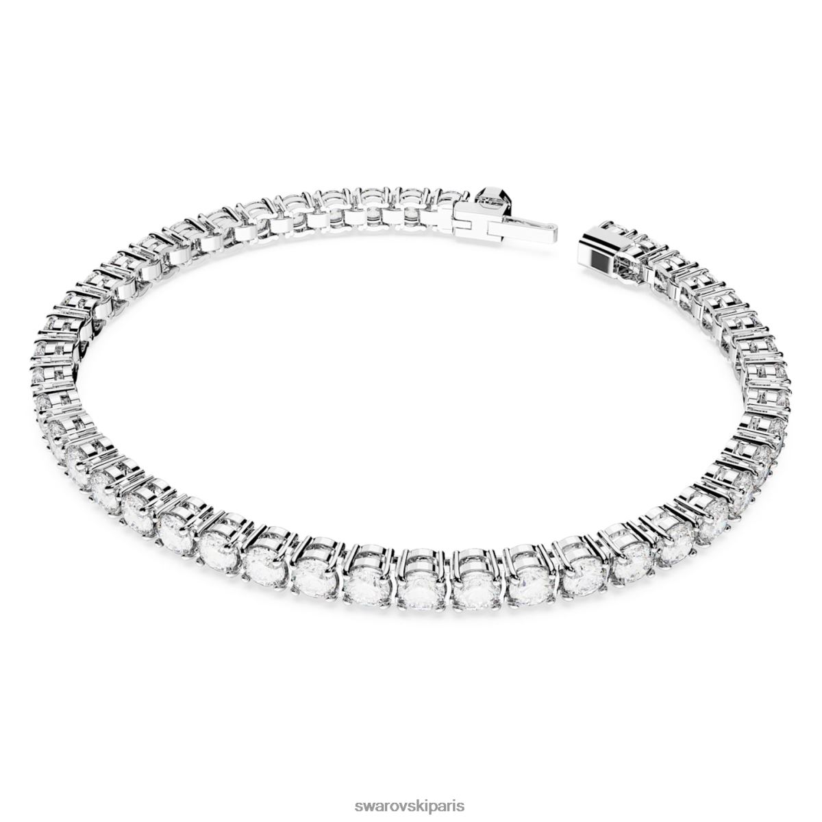 bijoux Swarovski bracelet tennis matriciel taille ronde, blanc, rhodié RZD0XJ545