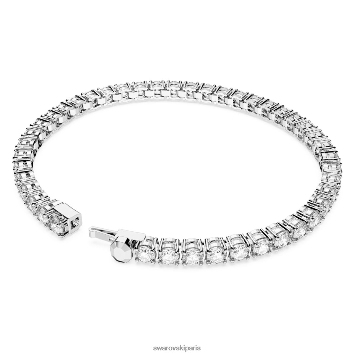 bijoux Swarovski bracelet tennis matriciel taille ronde, blanc, rhodié RZD0XJ545