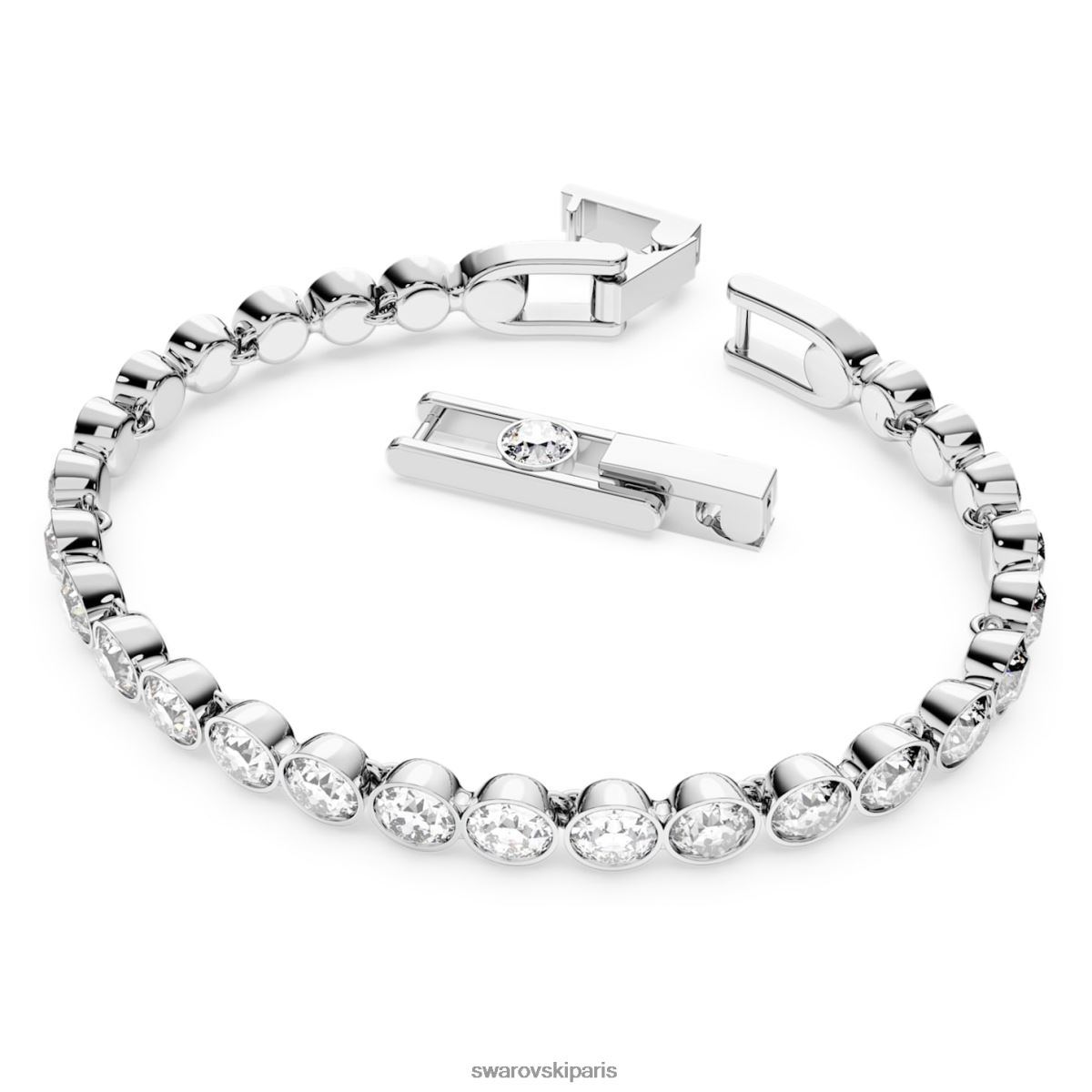 bijoux Swarovski bracelet tennis taille ronde, blanc, rhodié RZD0XJ548