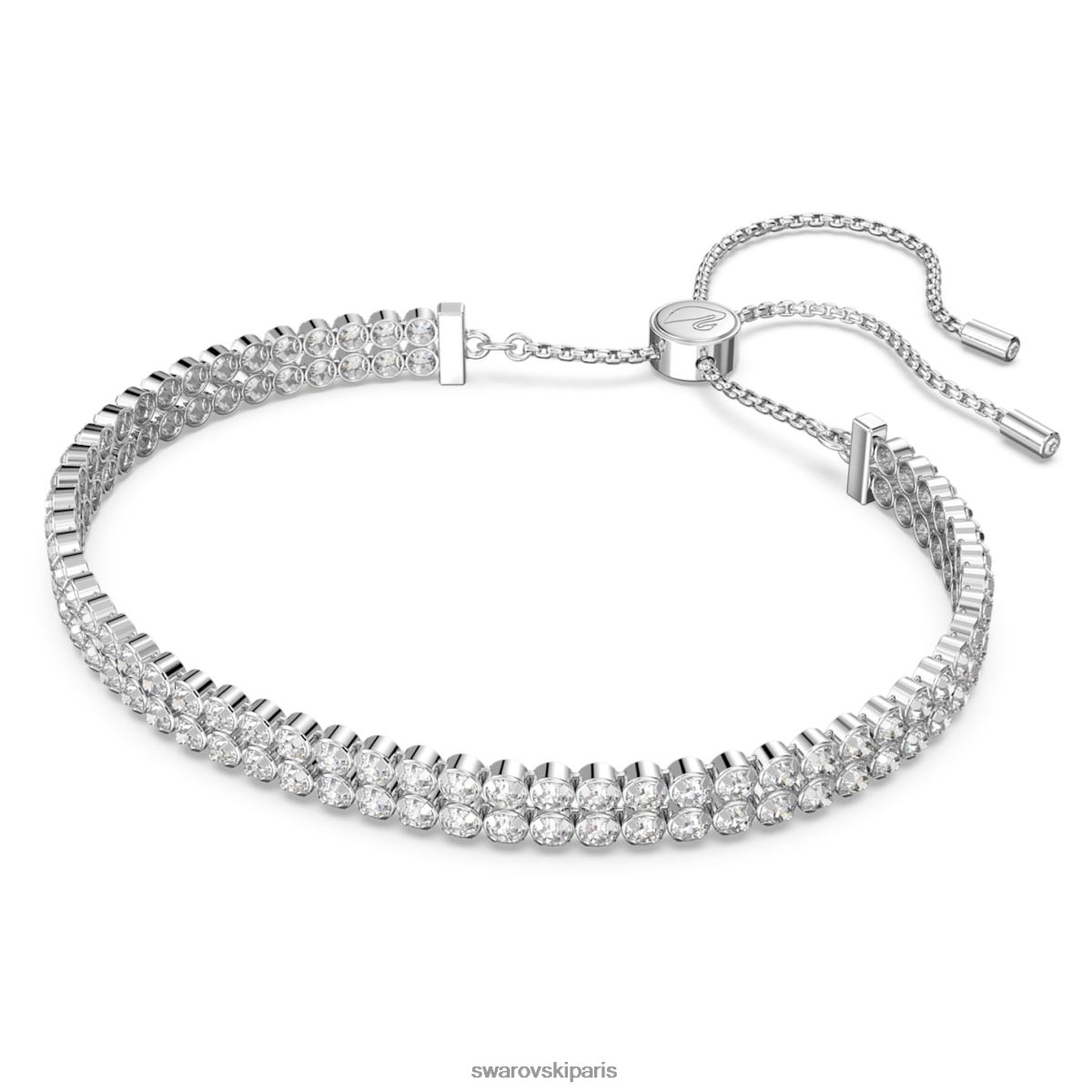 bijoux Swarovski bracelet subtil taille ronde, blanc, rhodié RZD0XJ474