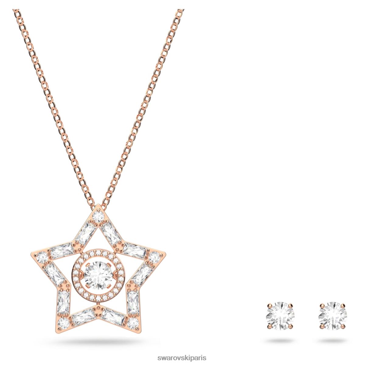 bijoux Swarovski ensemble Stella tailles mixtes, étoile, blanc, métal doré rose RZD0XJ406
