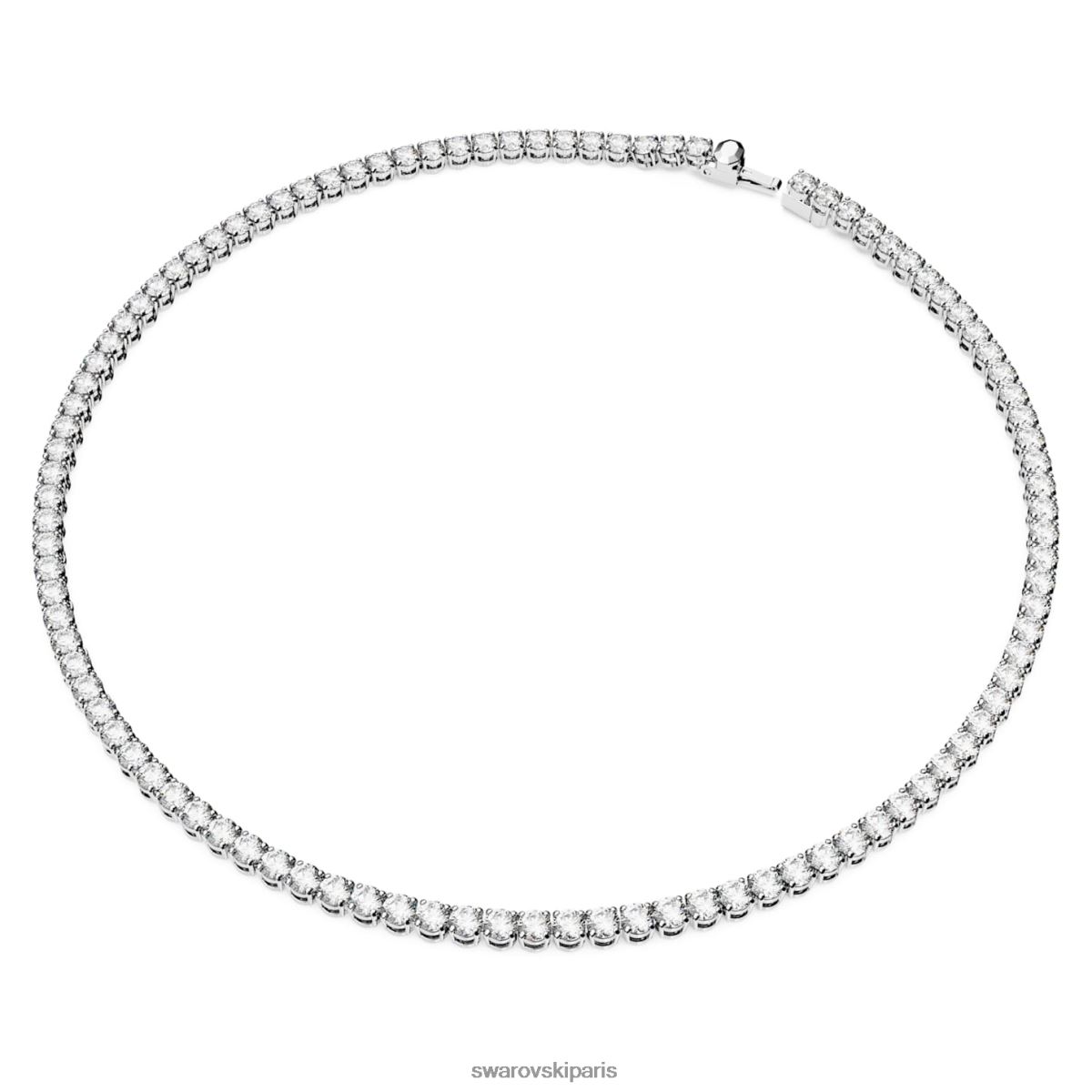 bijoux Swarovski ensemble de tennis matriciel taille ronde, blanc, rhodié RZD0XJ388