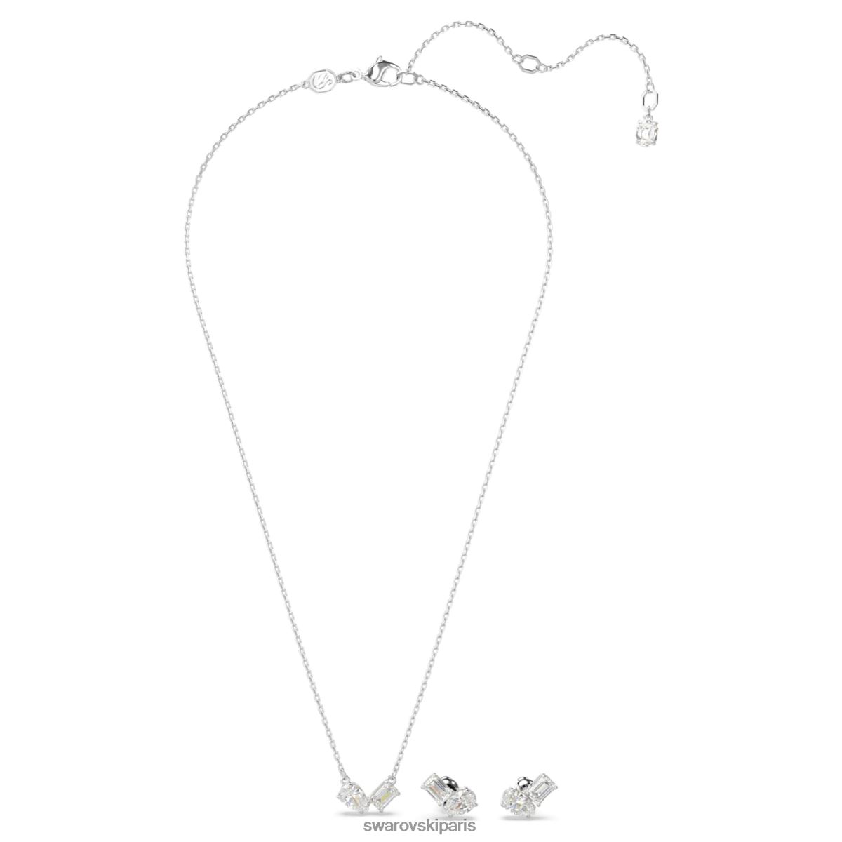 bijoux Swarovski ensemble mesmera coupes mixtes, blanc, rhodié RZD0XJ400