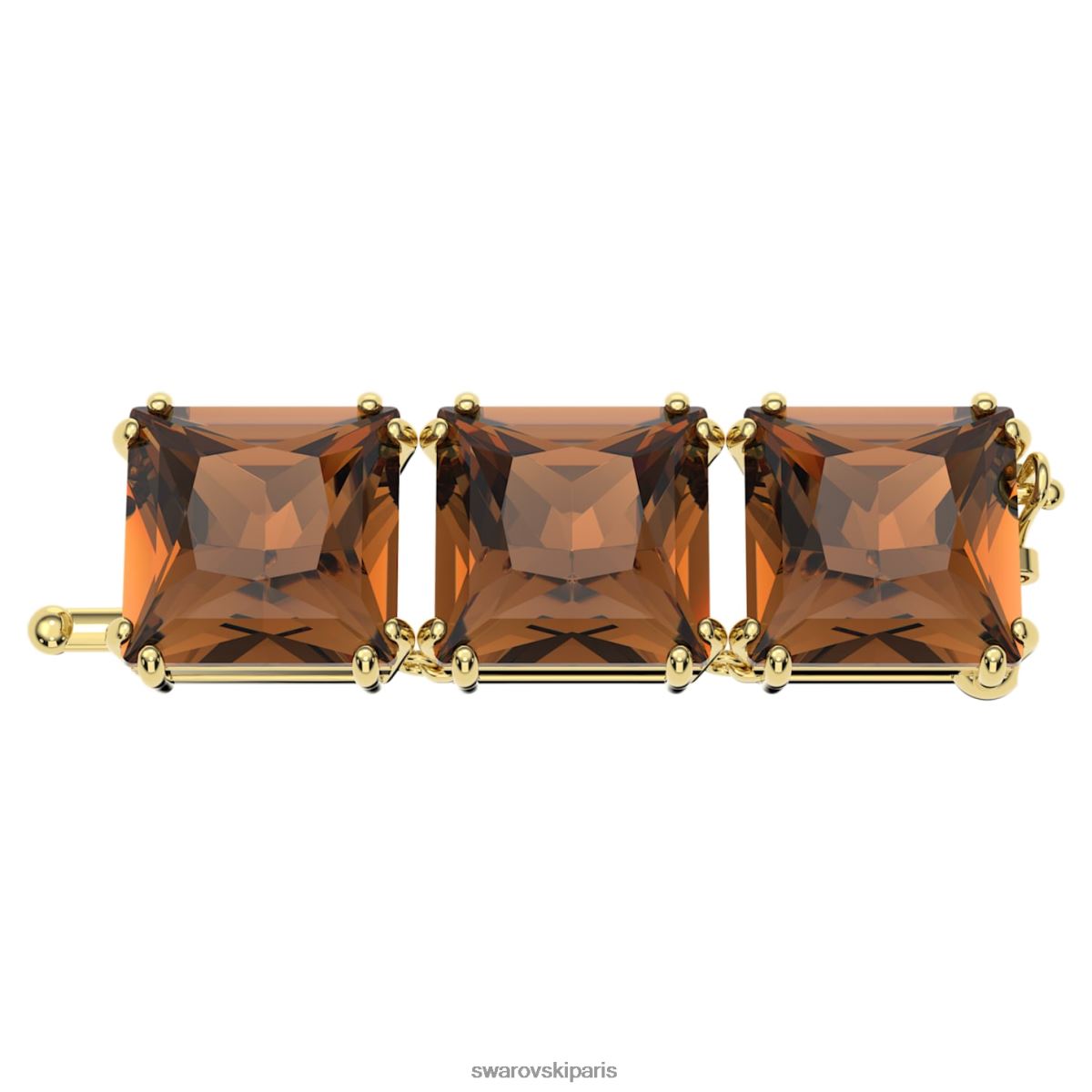 bijoux Swarovski prolongateur millénaire coupe carrée, marron, métal doré RZD0XJ1130
