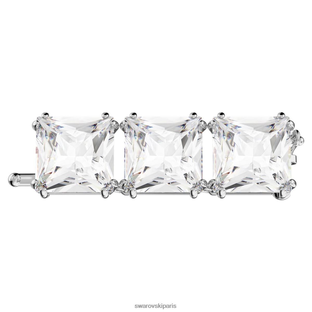 bijoux Swarovski prolongateur millénaire taille carrée, blanc, rhodié RZD0XJ1117