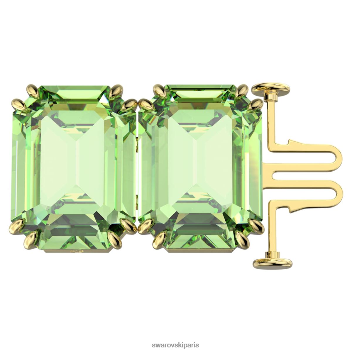 bijoux Swarovski prolongateur millénaire taille octogonale, vert, plaqué doré RZD0XJ1129