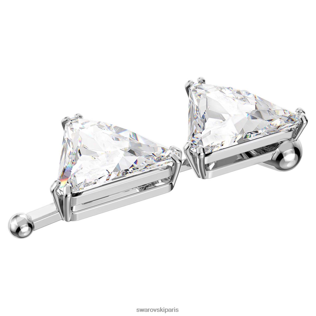 bijoux Swarovski rallonge ortyx coupe triangle, blanc, rhodié RZD0XJ1116