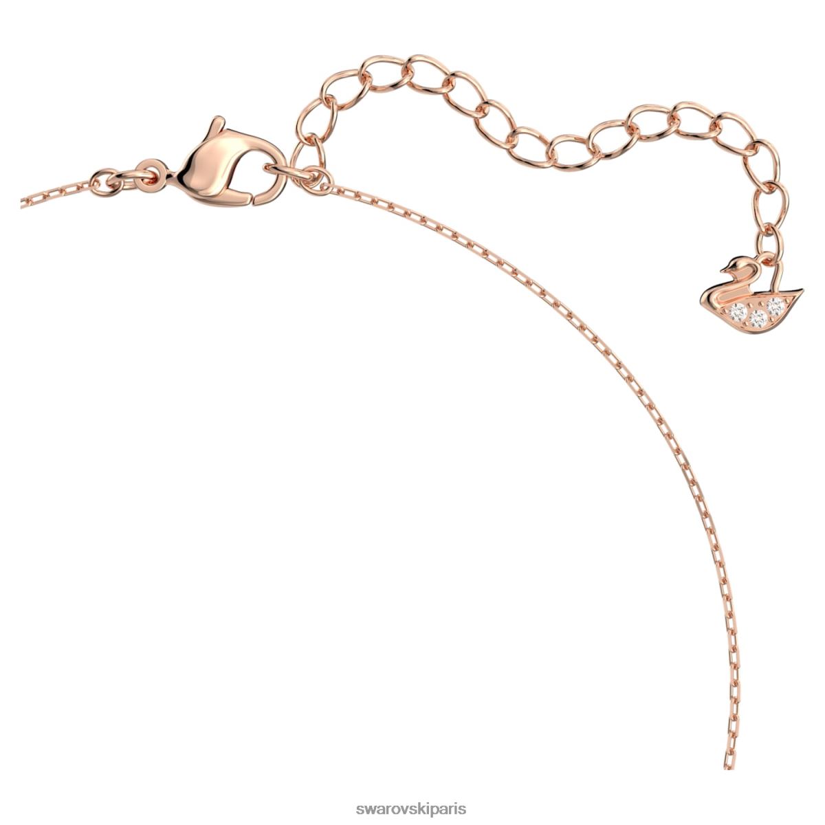 bijoux Swarovski attirer le collier taille carrée, blanc, plaqué ton or rose RZD0XJ22
