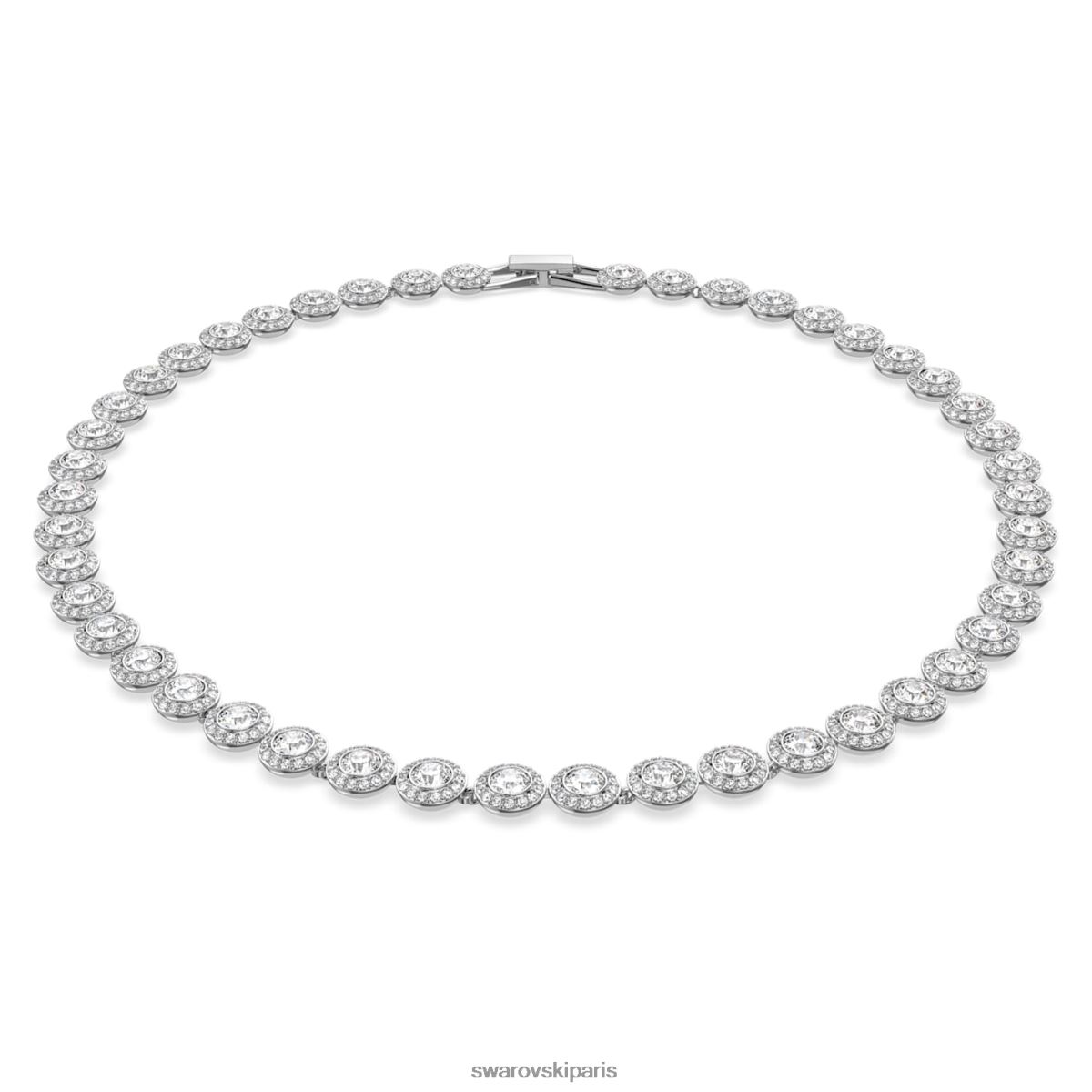 bijoux Swarovski collier angélique taille ronde, blanc, rhodié RZD0XJ5