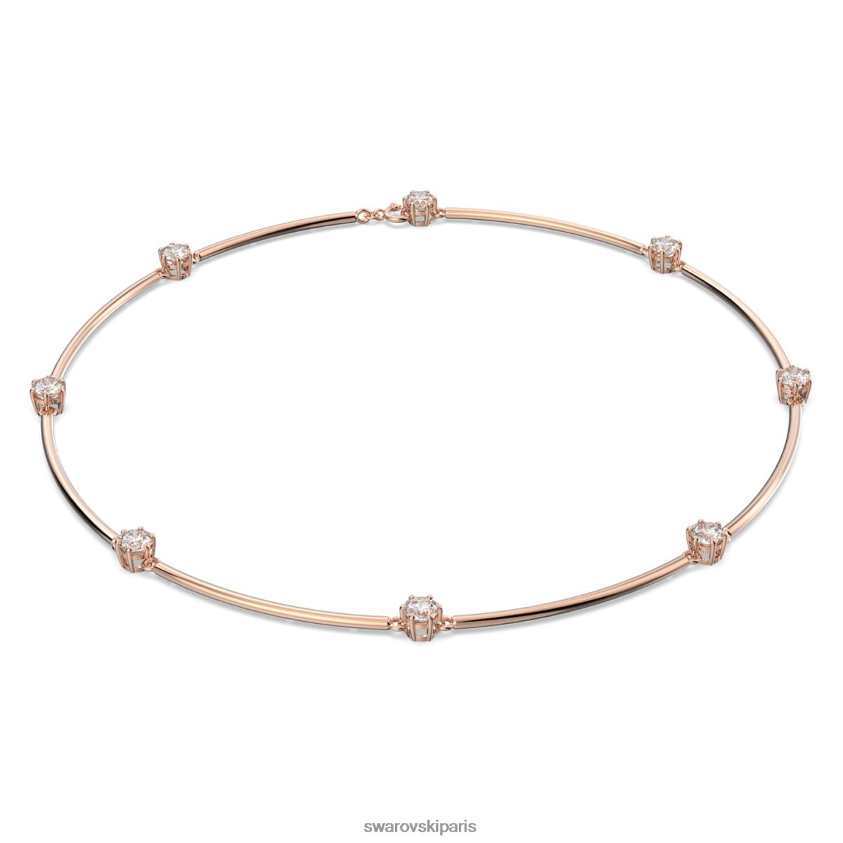 bijoux Swarovski collier constellation taille ronde, blanc, plaqué ton or rose RZD0XJ55