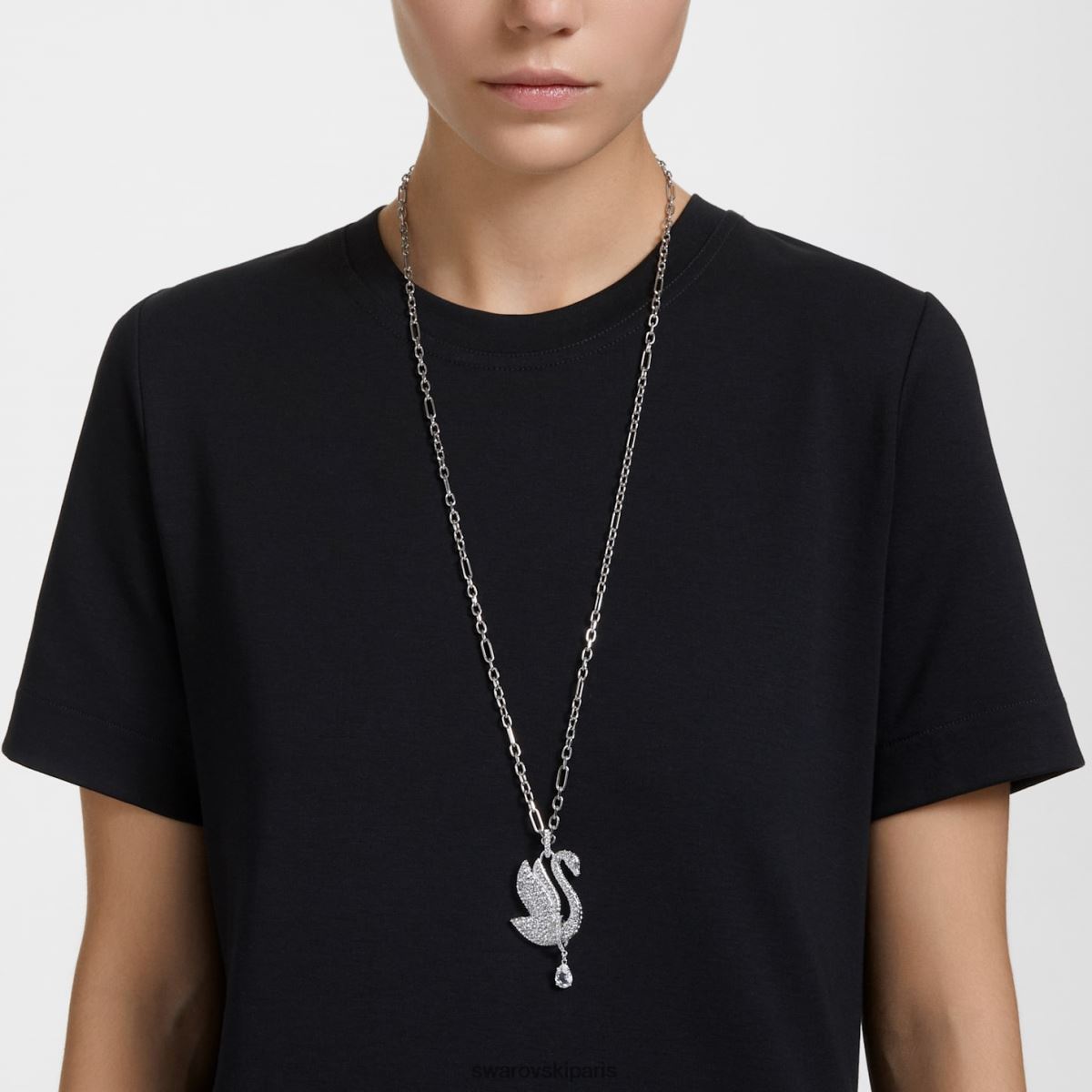 bijoux Swarovski collier de cygne emblématique cygne, blanc, rhodié RZD0XJ269