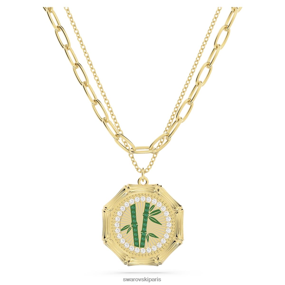 bijoux Swarovski collier de dellium bambou, vert, métal doré RZD0XJ122