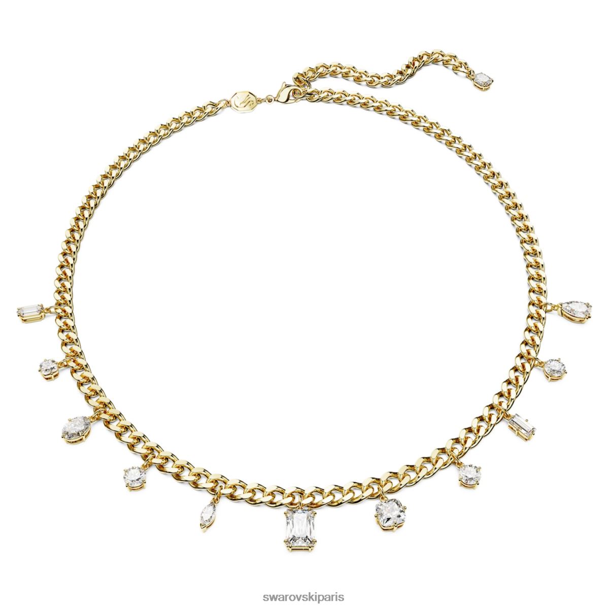bijoux Swarovski collier dextère coupes mixtes, blanc, métal doré RZD0XJ110