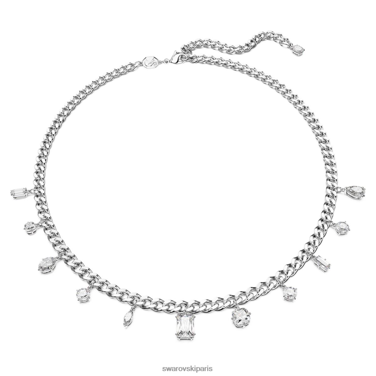 bijoux Swarovski collier dextère coupes mixtes, blanc, rhodié RZD0XJ107