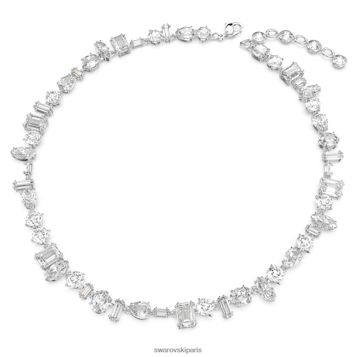 bijoux Swarovski collier gemme coupes mixtes, blanc, rhodié RZD0XJ19