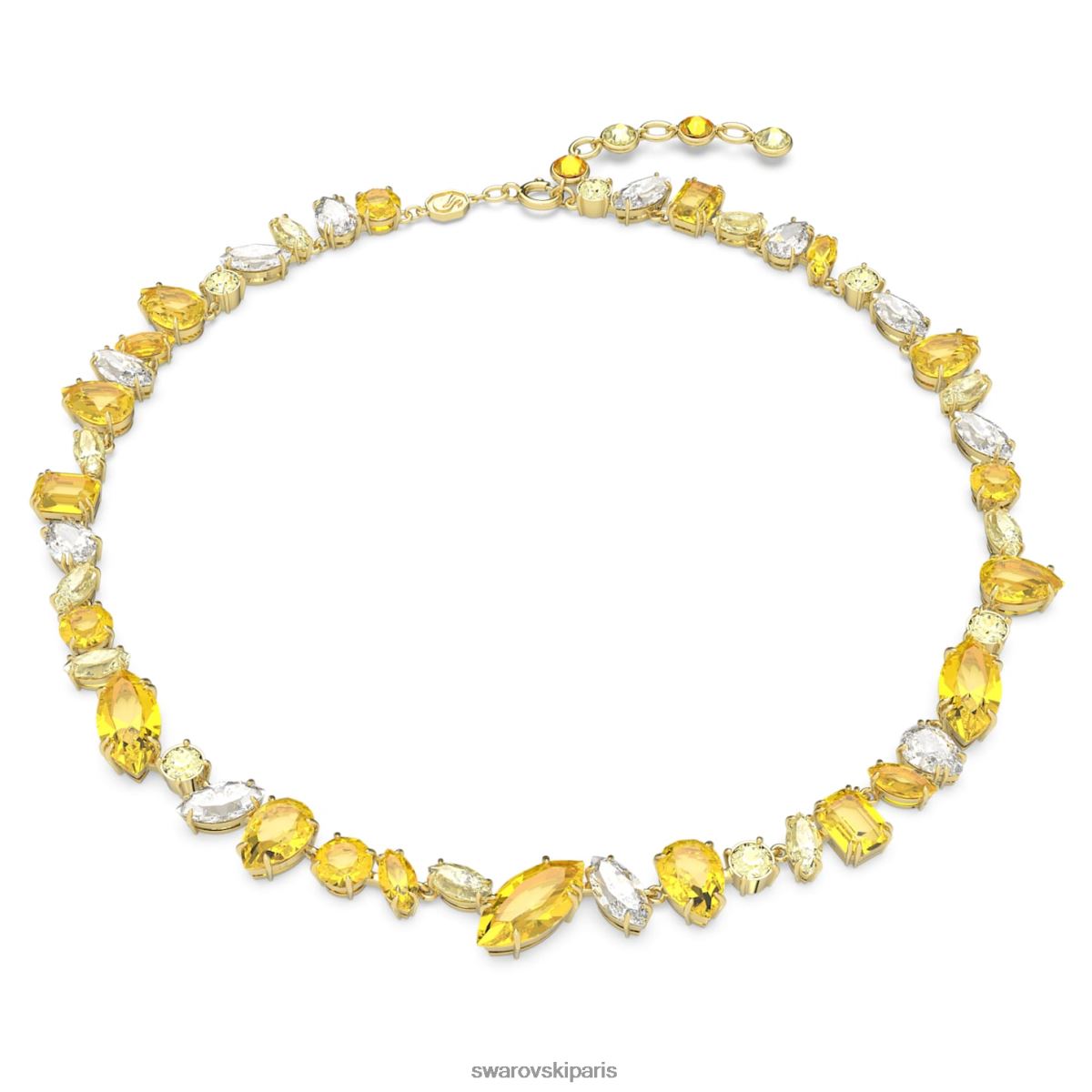 bijoux Swarovski collier gemme coupes mixtes, jaune, plaqué or RZD0XJ8
