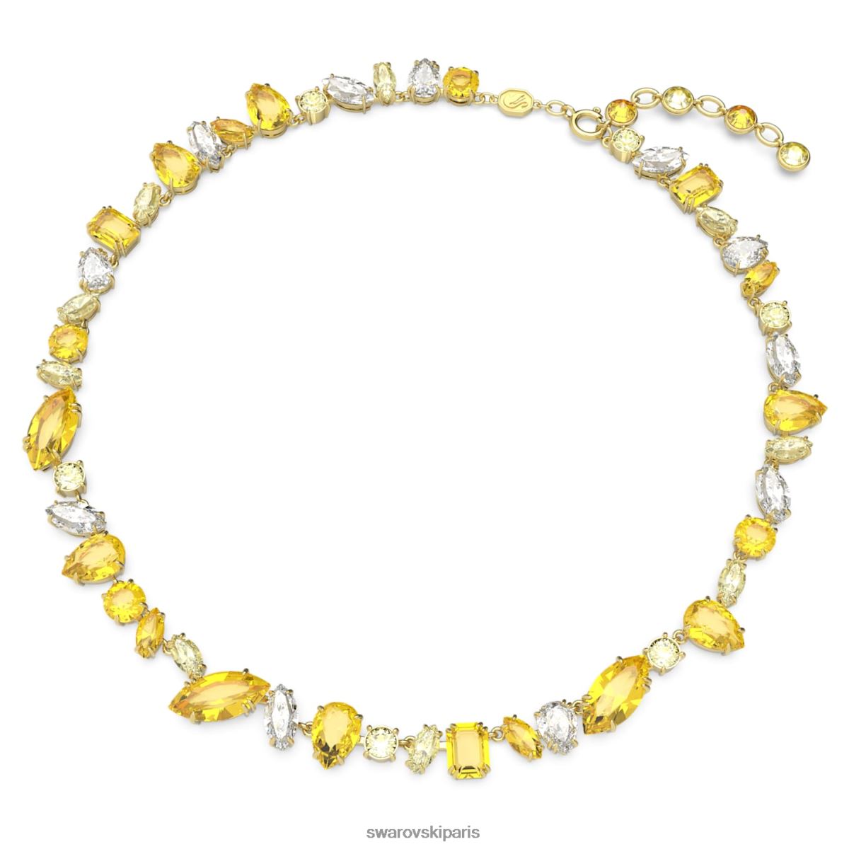 bijoux Swarovski collier gemme coupes mixtes, jaune, plaqué or RZD0XJ8