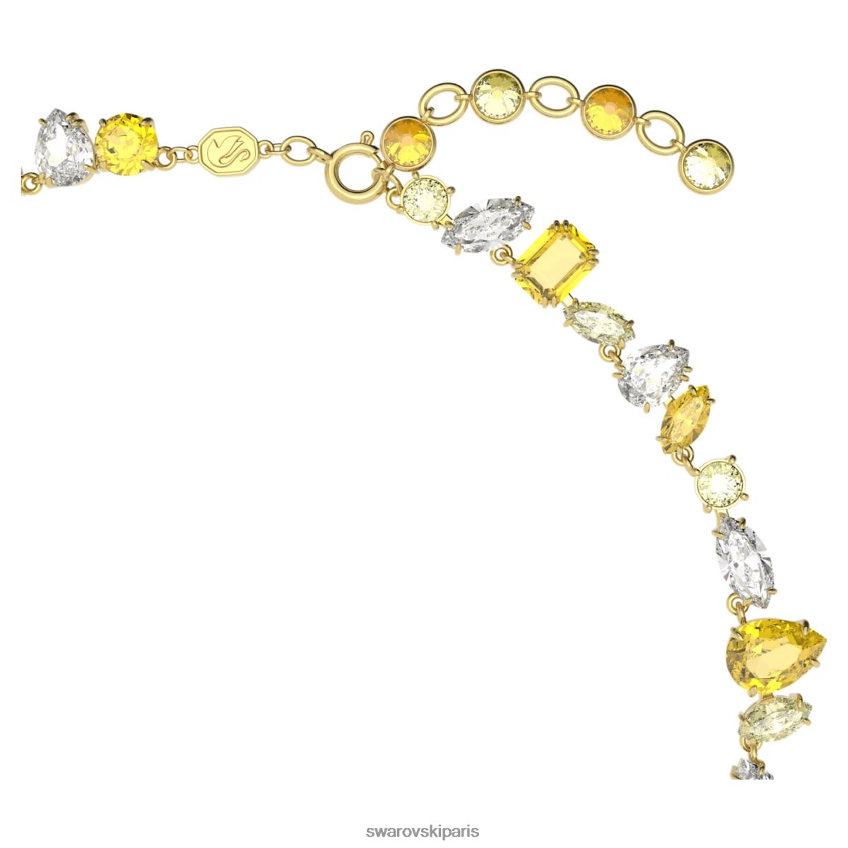 bijoux Swarovski collier gemme coupes mixtes, jaune, plaqué or RZD0XJ8